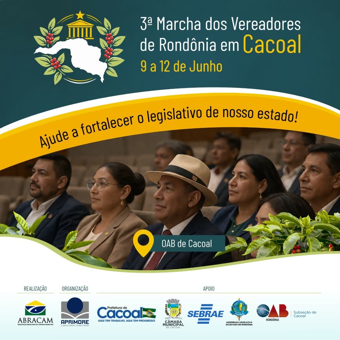Cartaz da 3ª Marcha dos Vereadores de Rondônia